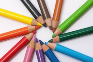 colored pencils, colour pencils, star-shaped