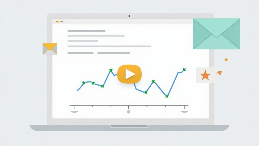 Google Analytics dashboard displaying email marketing performance metrics for tracking and optimization